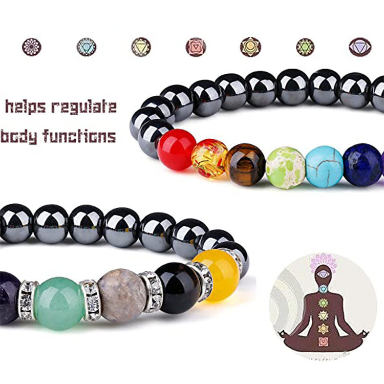 Colorful Pulse Haematite Energy Magnet Yoga Bracelets