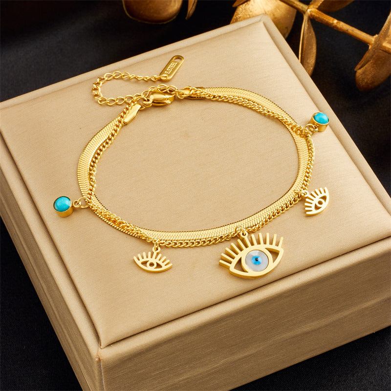 Light Luxury Simplicity Advanced Gold-plated Titanium Steel Bracelets