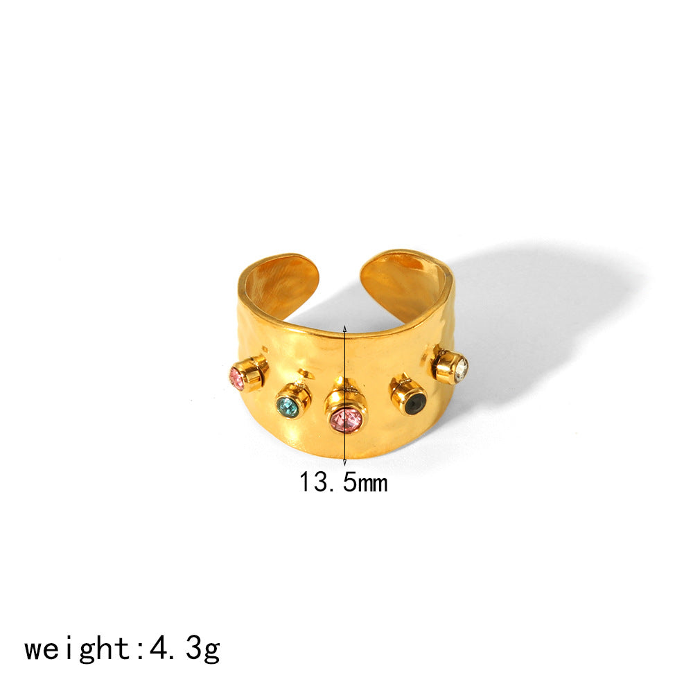 Open Female Gold Stainless Steel Threaded Adjustable Rings