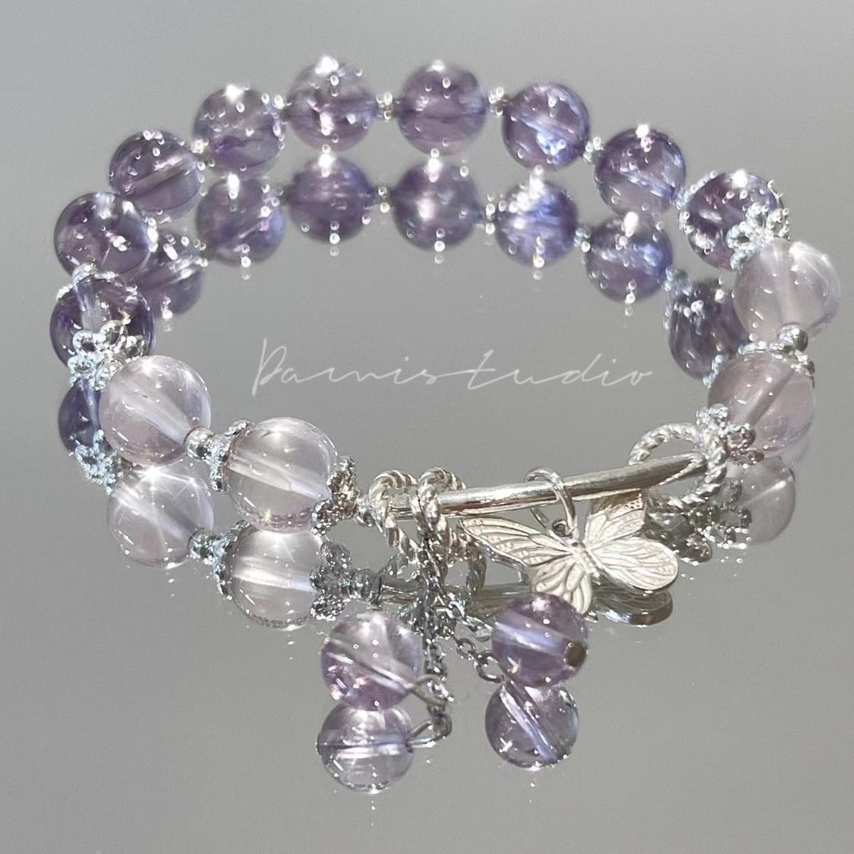 Butterfly Lucky Design Imitation Amethyst For Bracelets