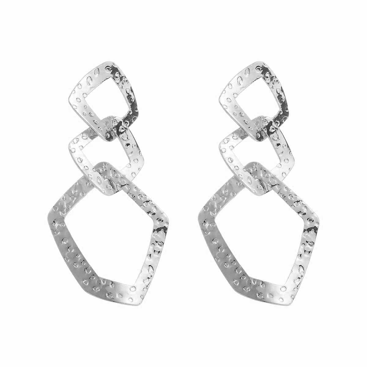 Fashion Exaggerated Geometry Irregular Metal Personality Heart Water Drops Earrings