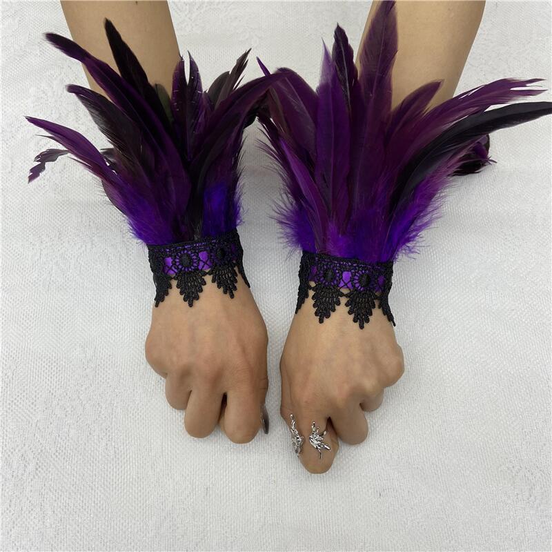 Feather Halloween Performance Ball Lace Wristband Bracelets