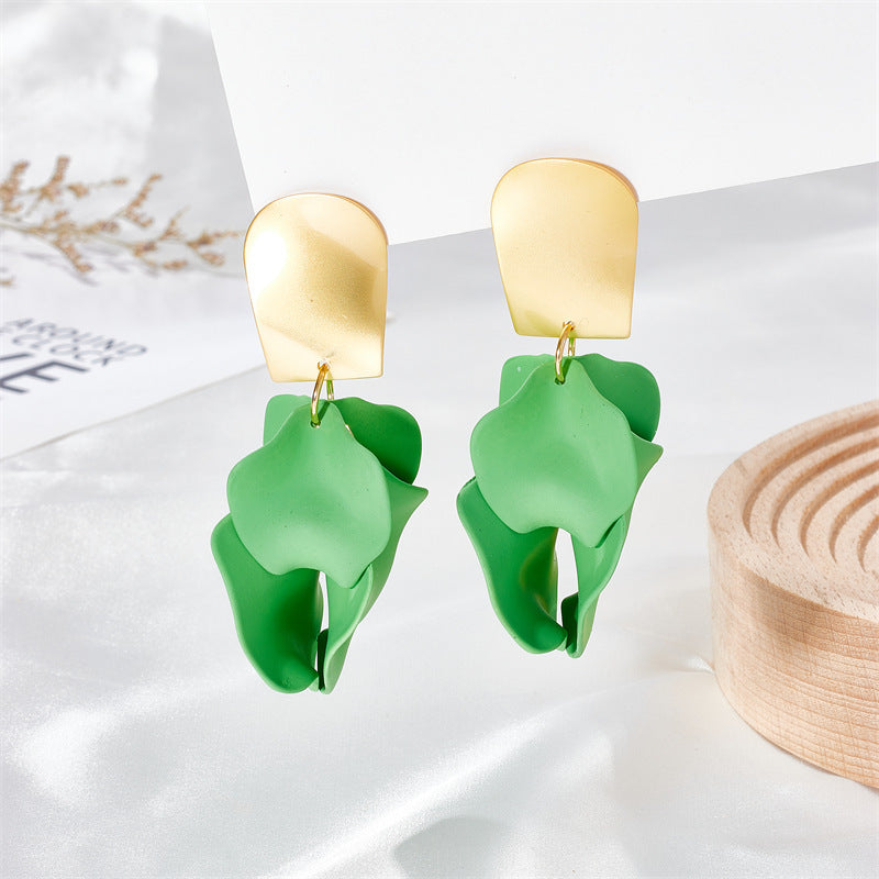 Women's Korean Style Fashionable Temperament Petal Leaf Rings