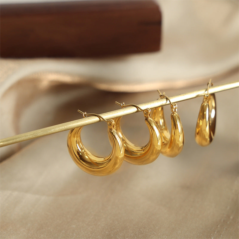 Simple Fashion Personality Niche High Sense Geometric Glossy Earrings