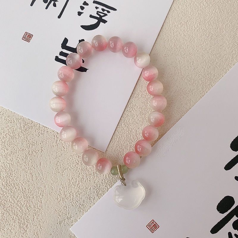 Peach Blossom Chinese Sweet Heart Niche Good Luck Gifts For Bracelets