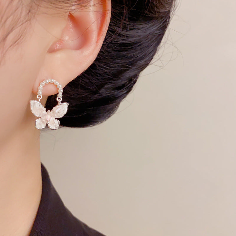 Thick Sier Handmade Crystal Butterfly Exquisite Rings