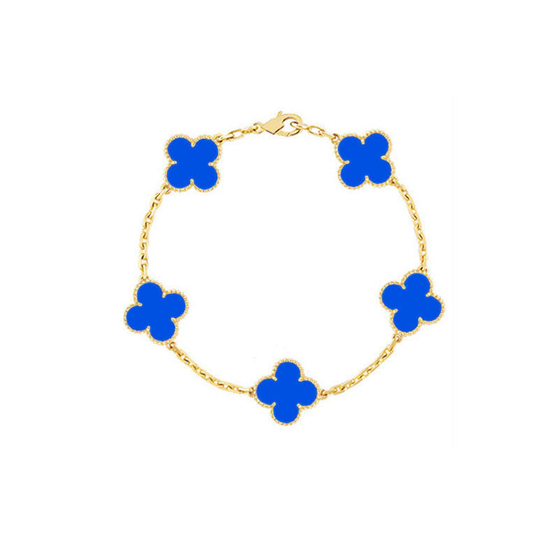 V Gold High Version Clover Pork Belly Female Male Rose Bracelet