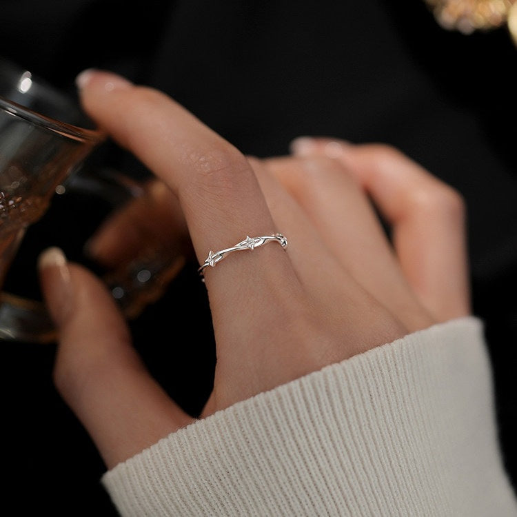 Simple Sweet Star Female Fashion Personality Twin Temperament Elegant Opening Rings