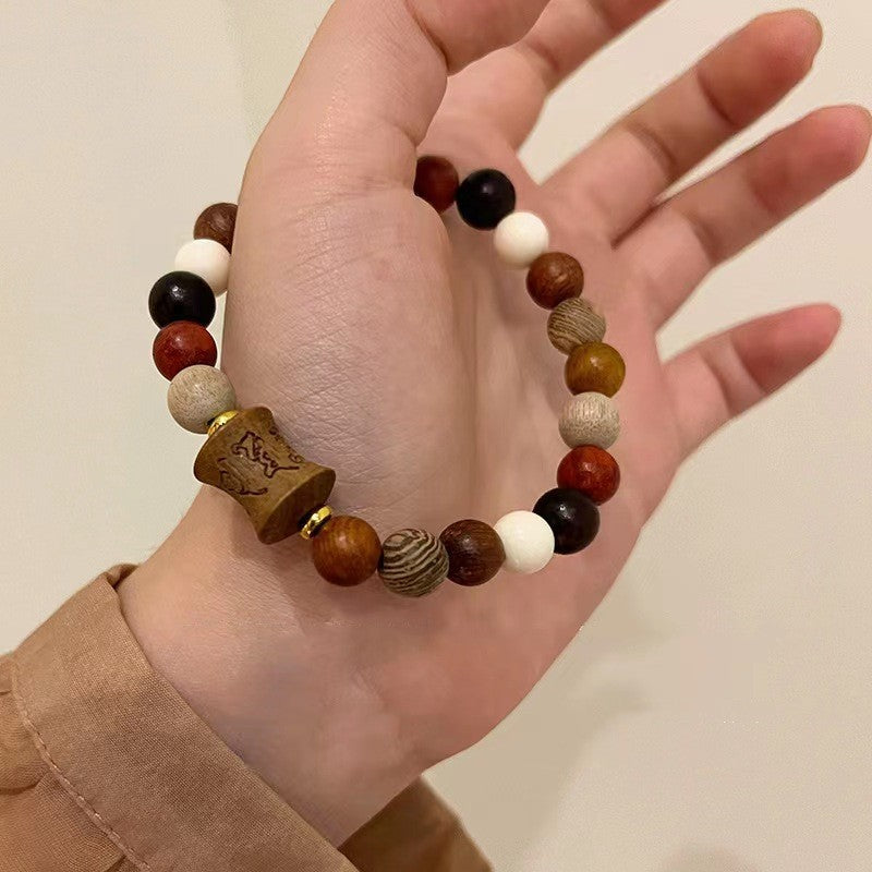 Women's Chinese Style Root Wooden Beaded Retro Bracelets
