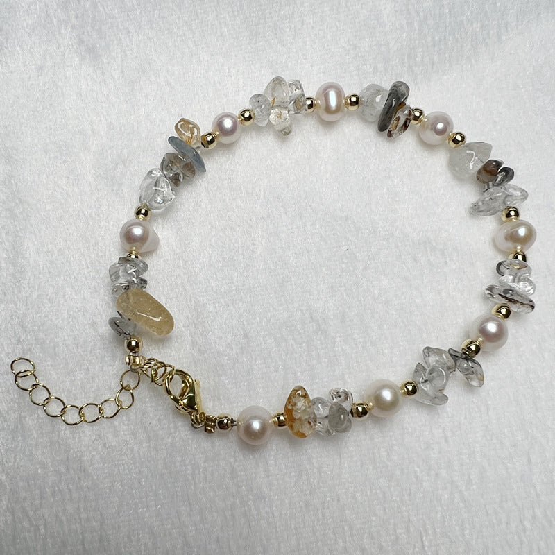 Freshwater Pearl With Crystal Gravel Live Broadcast Amethyst Bracelets