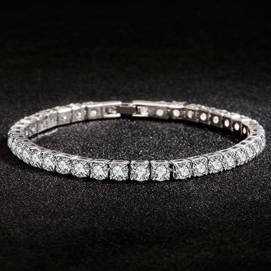 Korean One Row Two Rows Three Shiny Zircon Simple Bracelet