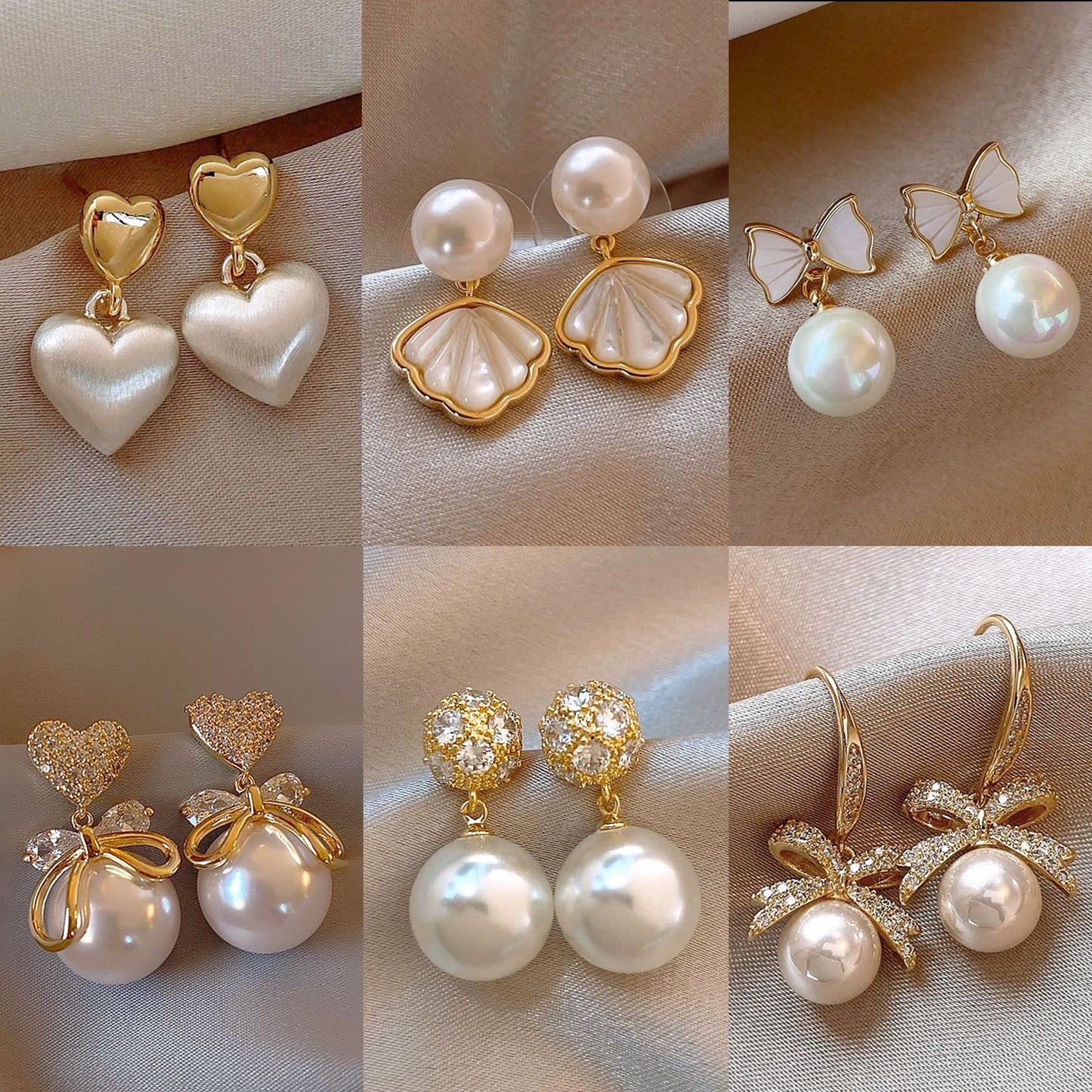 Women's Pearl Flower Fashionable High-grade French Entry Earrings