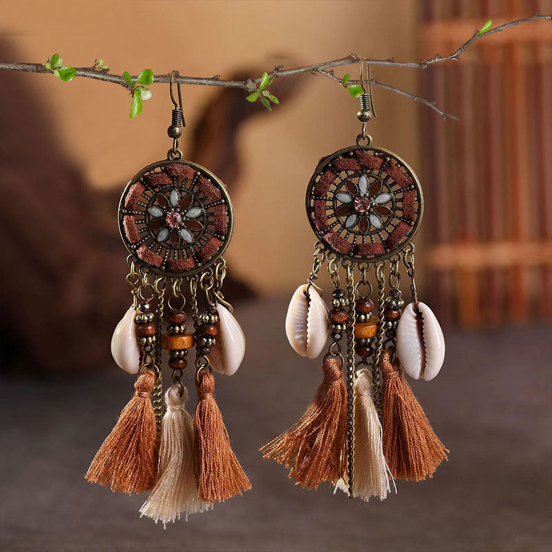 Ethnic Style Long Fringe Exotic Holiday Trip Earrings