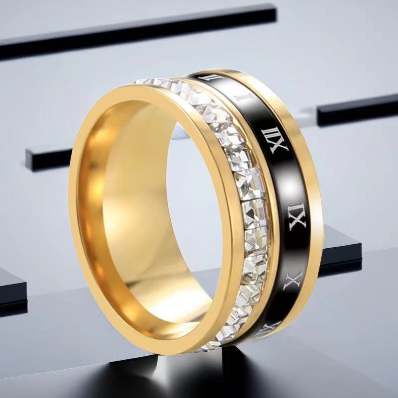 Women's Sense Niche Roman Digital Rotating Light Luxury Rings