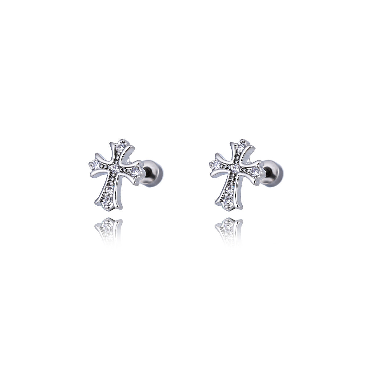 Women's & Men's Cross Zircon Light Luxury High-grade Ear Bone Niche Personality Stud Earrings