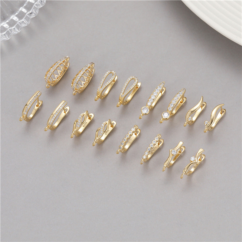 Unique U-shaped Zircon Fashion Minimalism Material Ear Buckle
