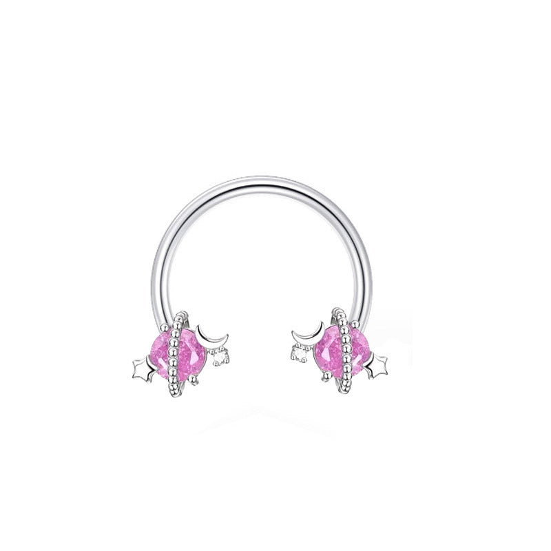 Peach Heart Horseshoe Star Ball Lip Rings