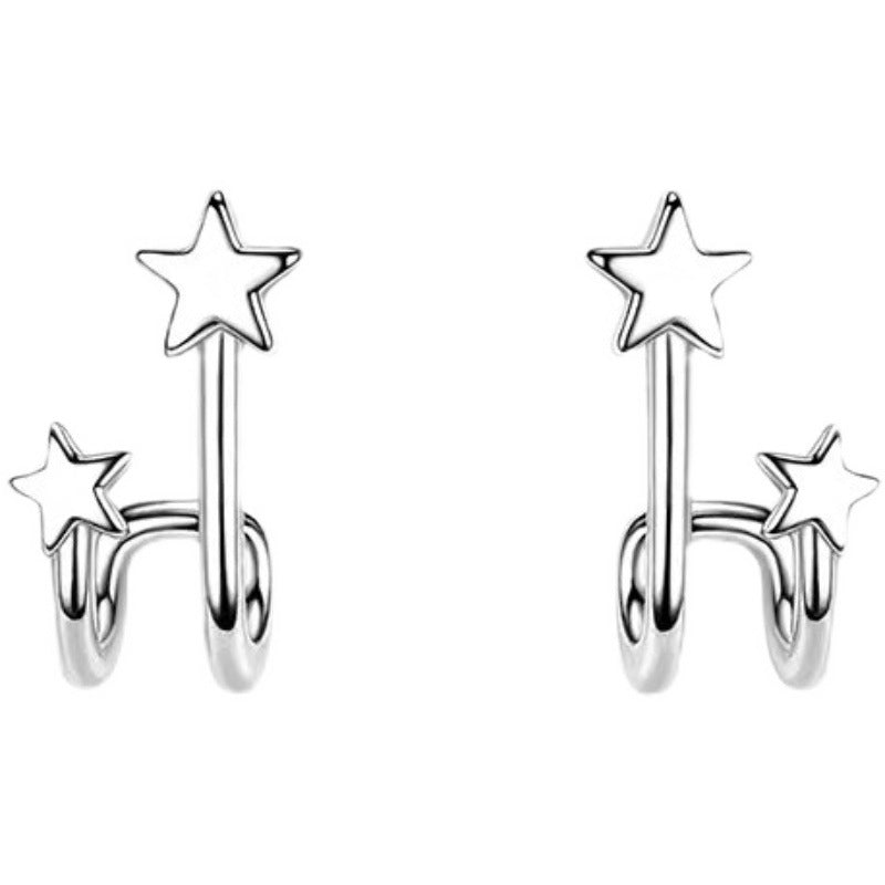 Women's Sier Needle Star Ear Simple Compact Temperamental Cold Rings