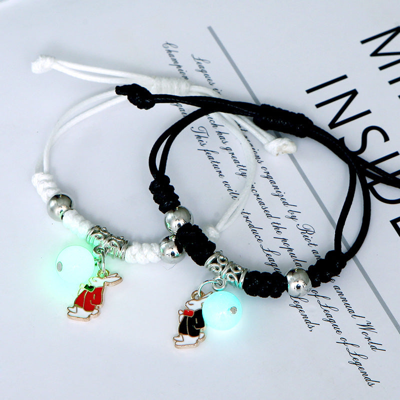 Women's & Men's Luminous Couple And Korean Simple Bunny Bracelets