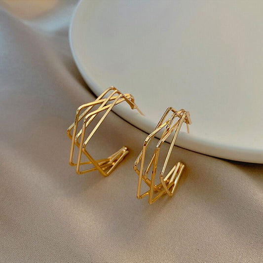 Sier Pin Simple Geometric Square Temperament Rings