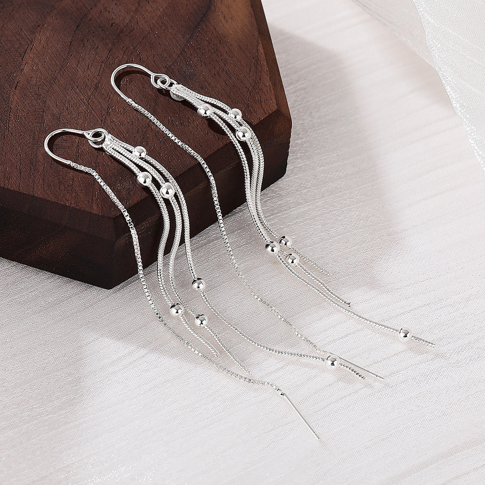 Women's Lucky Round Beads Tassel Fashion Long Smart Rings