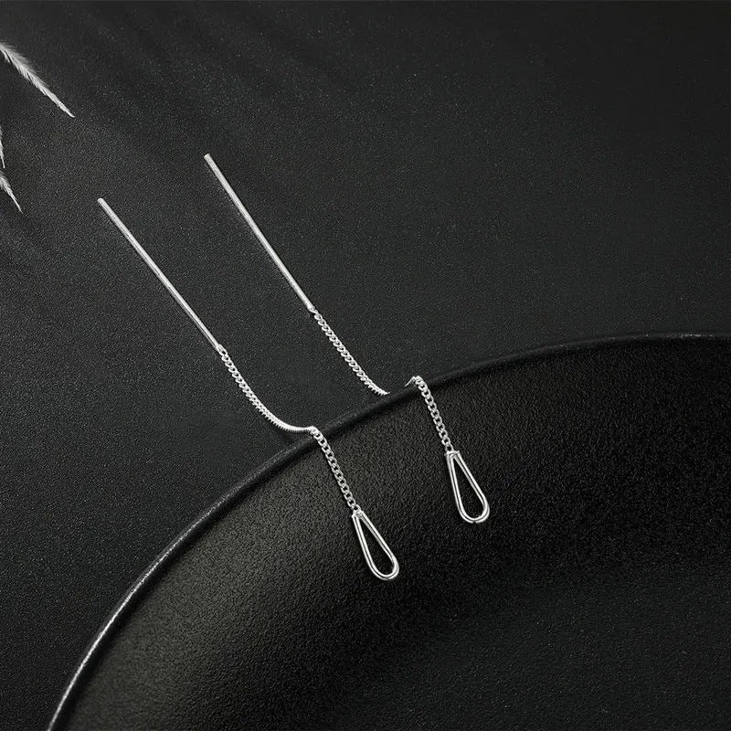 Water Drop Design Sense Niche Temperament Simple Personalized Long Ear Line