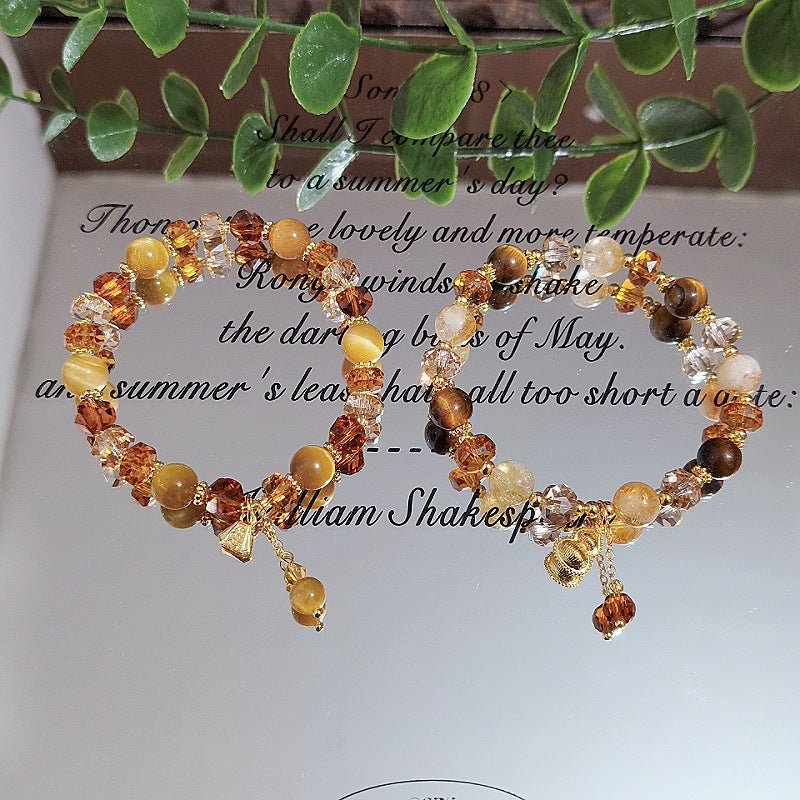 Natural Crystal Lucky Vintage Gourd Well Content Girlfriend Bracelets