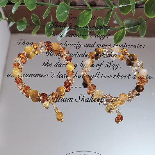 Natural Crystal Lucky Vintage Gourd Well Content Girlfriend Bracelets