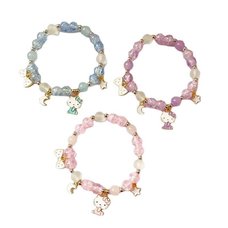 Cat Glass Chipping Beads Design Cute Bracelets