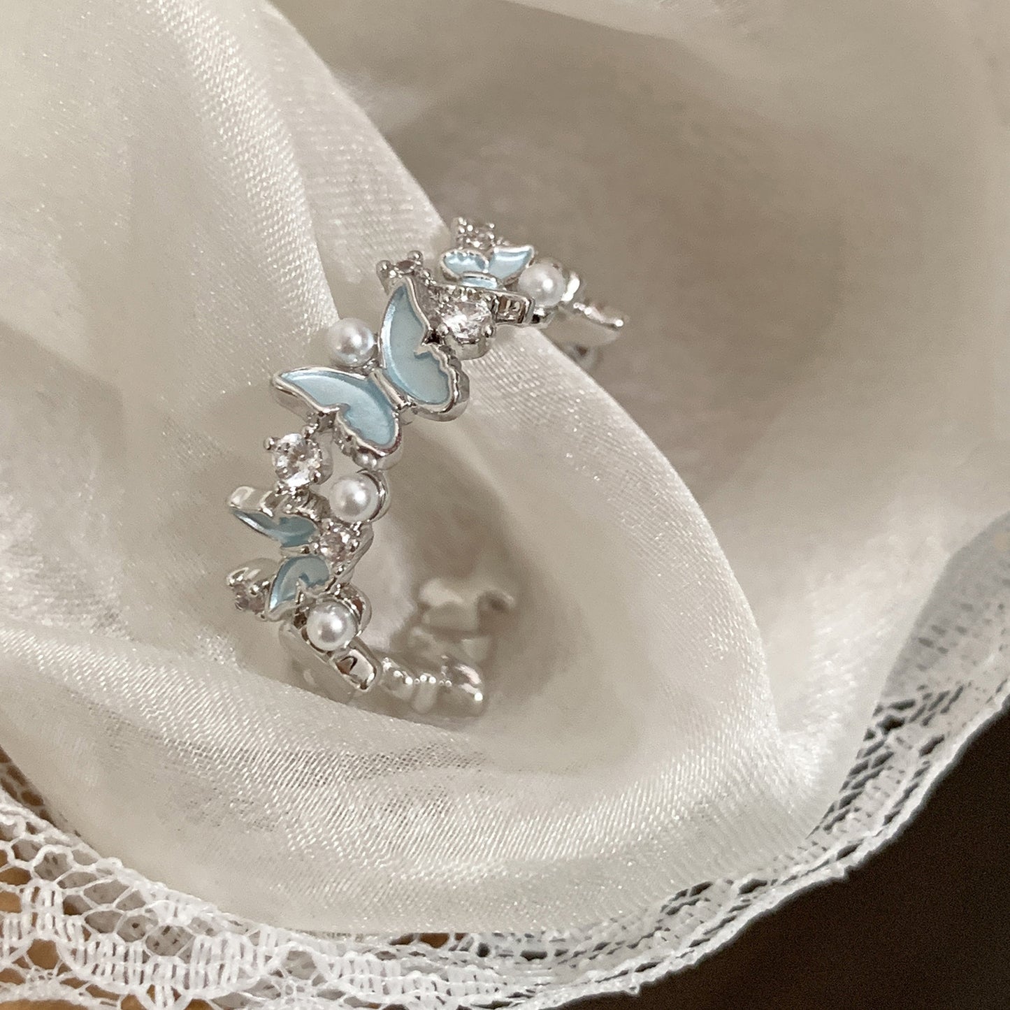 Women's Butterfly Open Adjustable Niche High-grade Light Luxury Index Rings