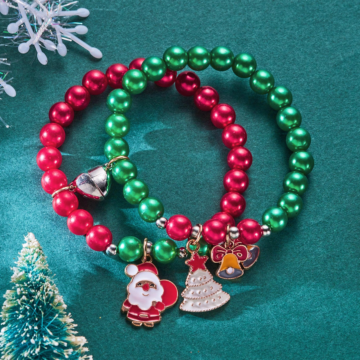 Love Magnetic Couple Christmas Ornament Tree Bracelets