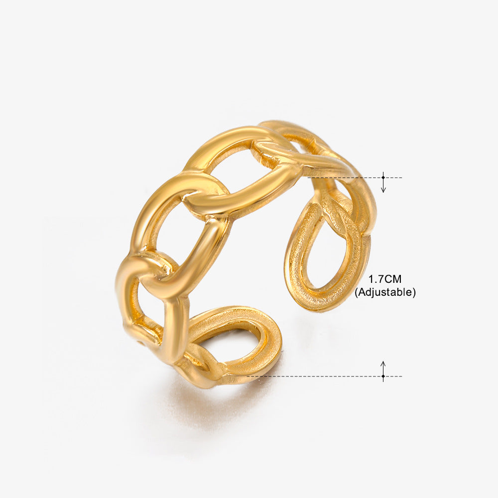 Stainless Steel Shaped Female Retro Popular Geometric Rings