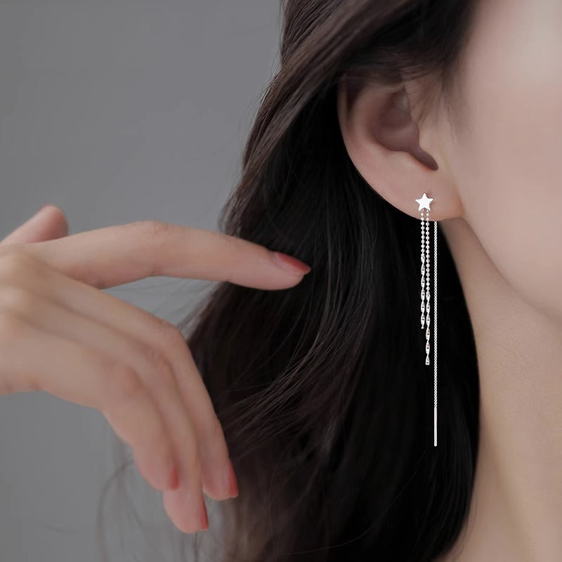 Women's Long Temperament Korean Style Tassel String Design High-grade Special Interest Ear Line