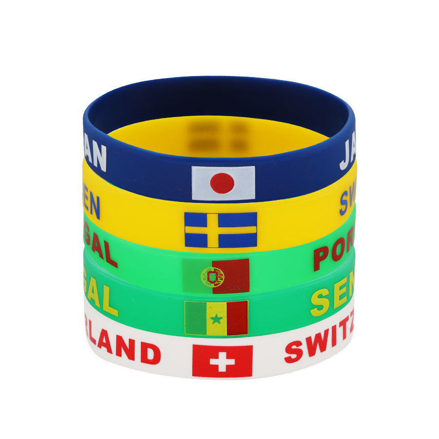 Portugal Sweden Switzerland Serbia Sports Event Flag Silicone Fan Bracelet