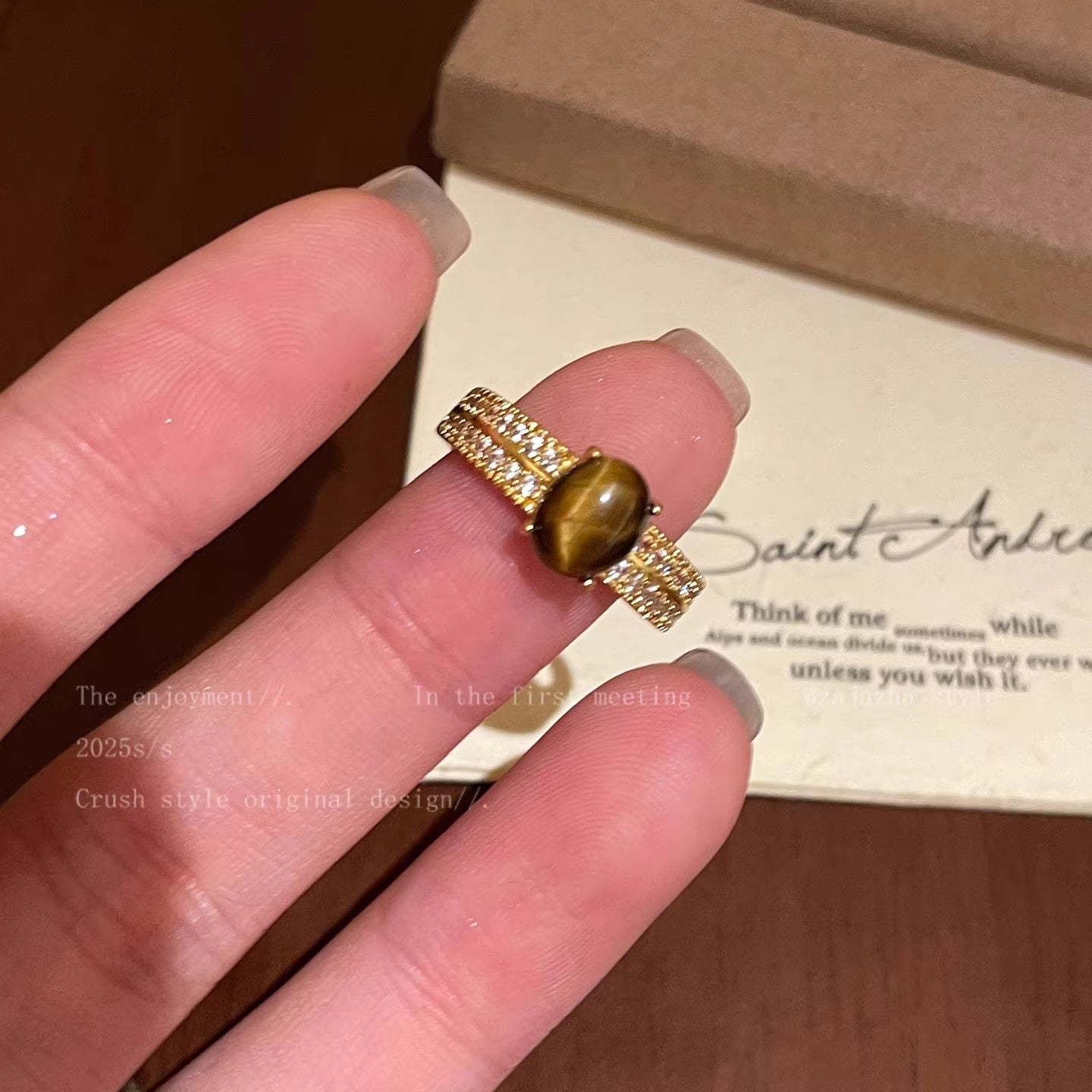 Zircon Simple Female Opening Adjustable Index Finger Light Luxury Rings