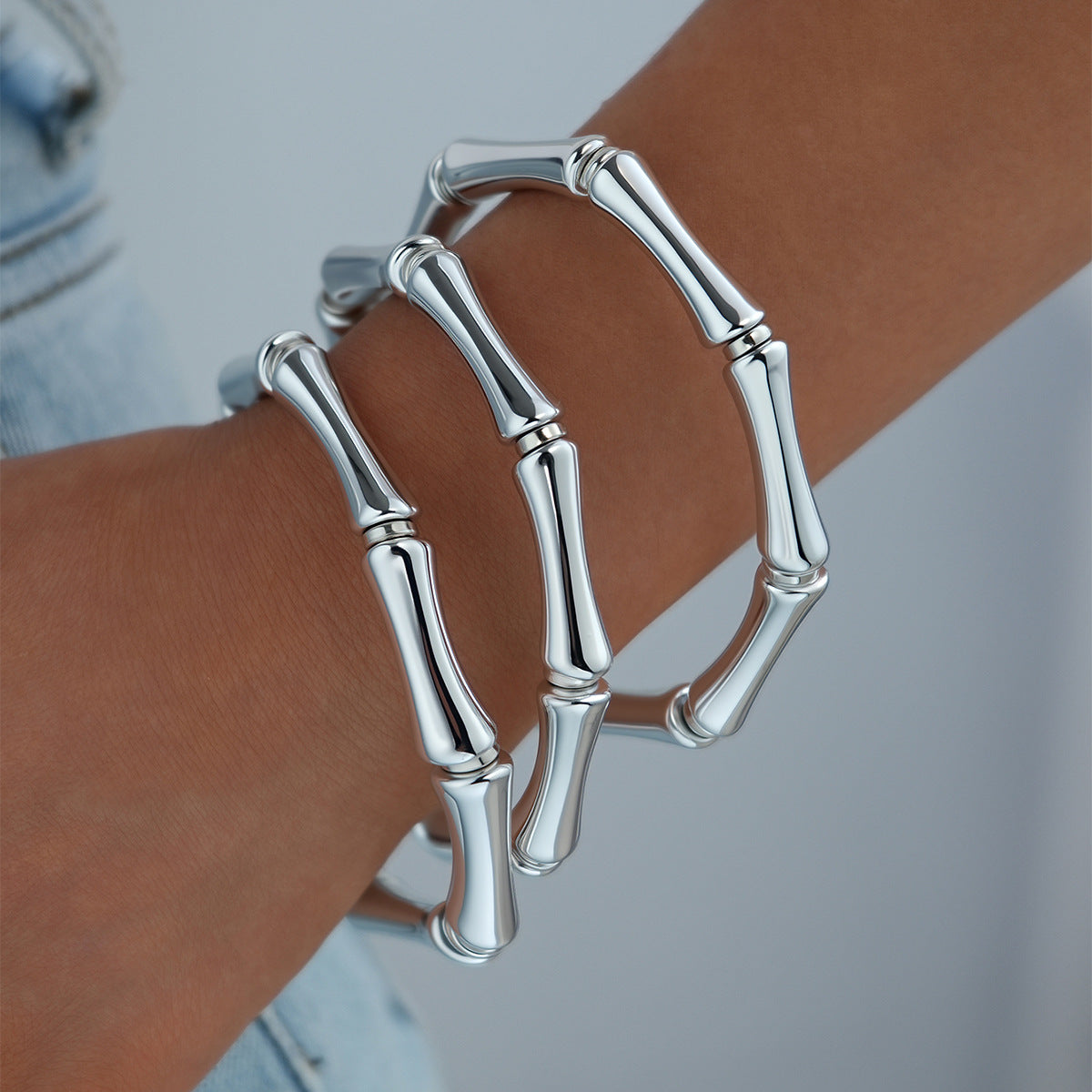 Leaves Glossy Irregular With Personality Stripes Bracelets
