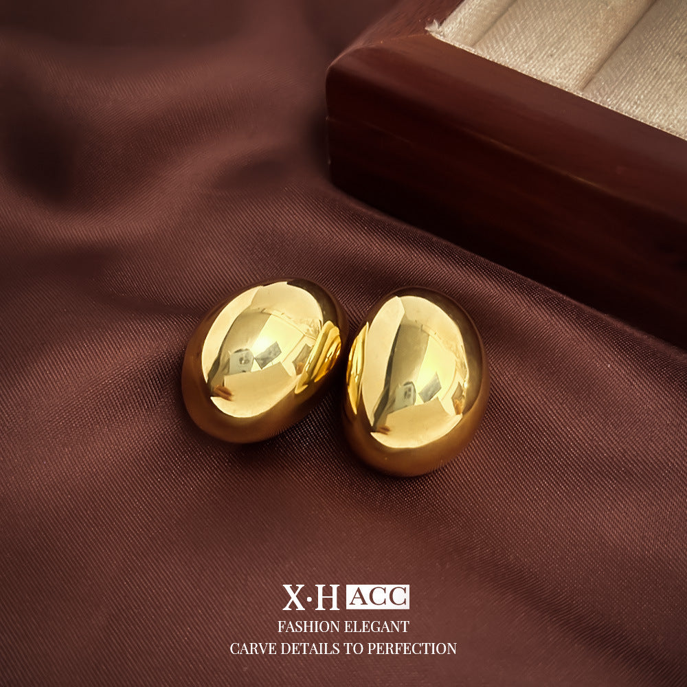 Fashionable Metal Texture Light Luxury Simple Earrings