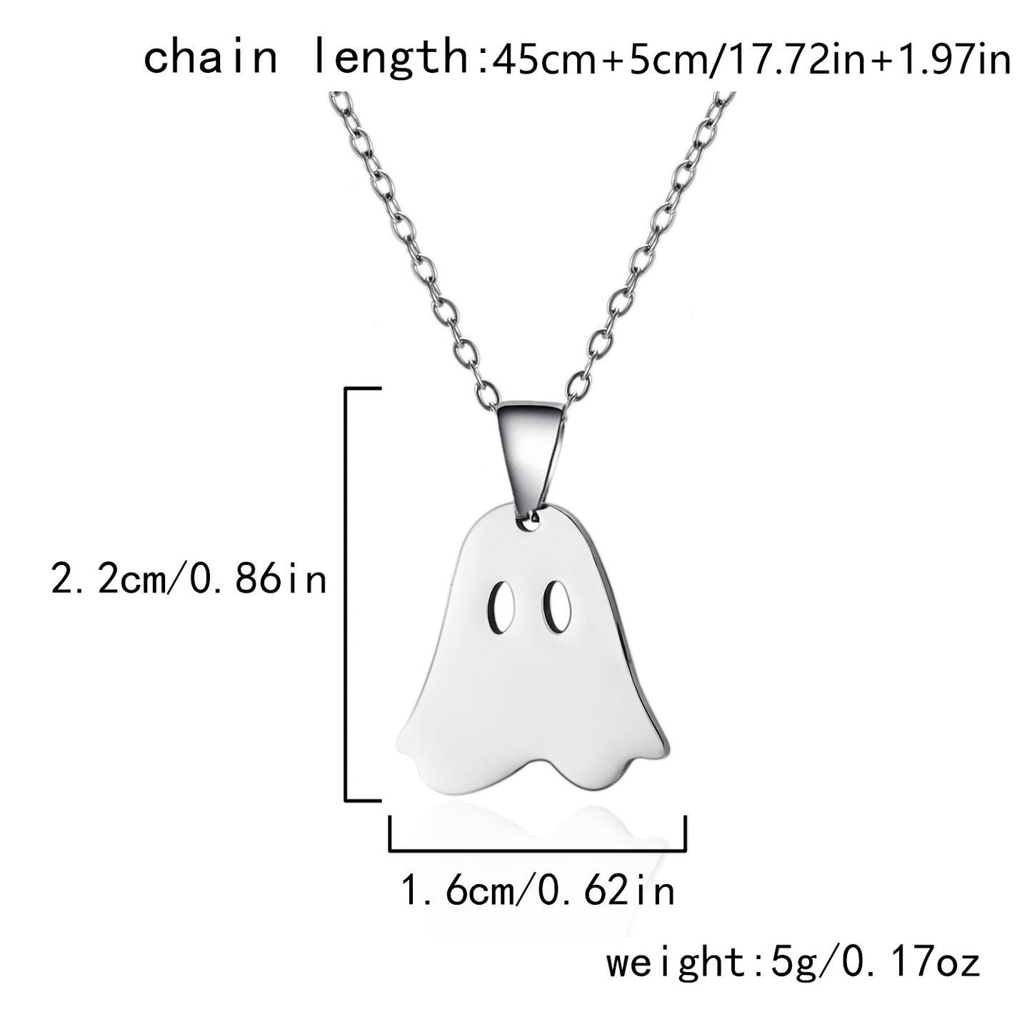 Element Titanium Steel Pumpkin Head Ghost Necklaces