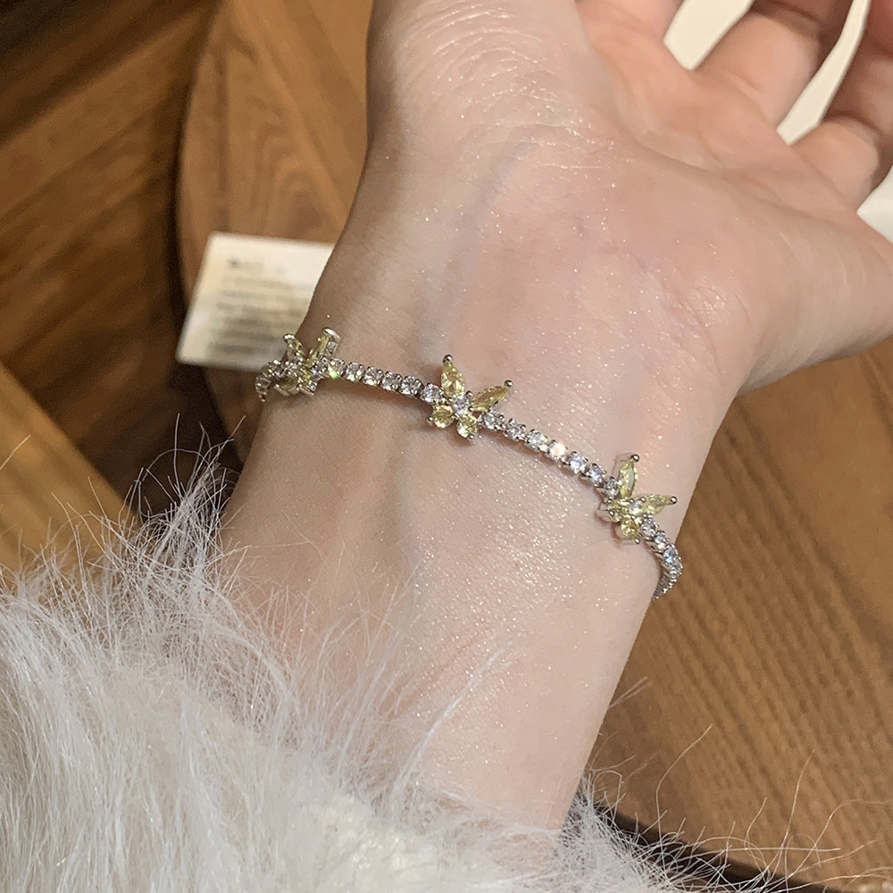 Women's Inlay Fritillary Four-leaf Flower Pull-out Light Luxury High-grade Bracelets