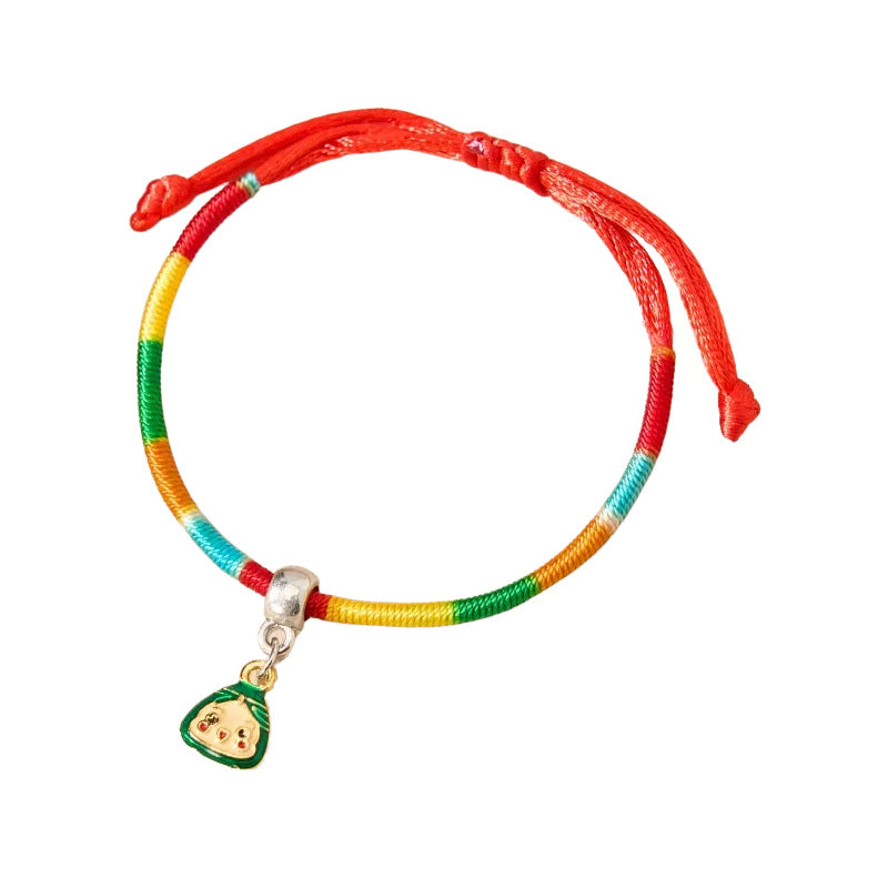 Children's Boat Festival Colorful Rope Hand-woven Alloy Bracelet