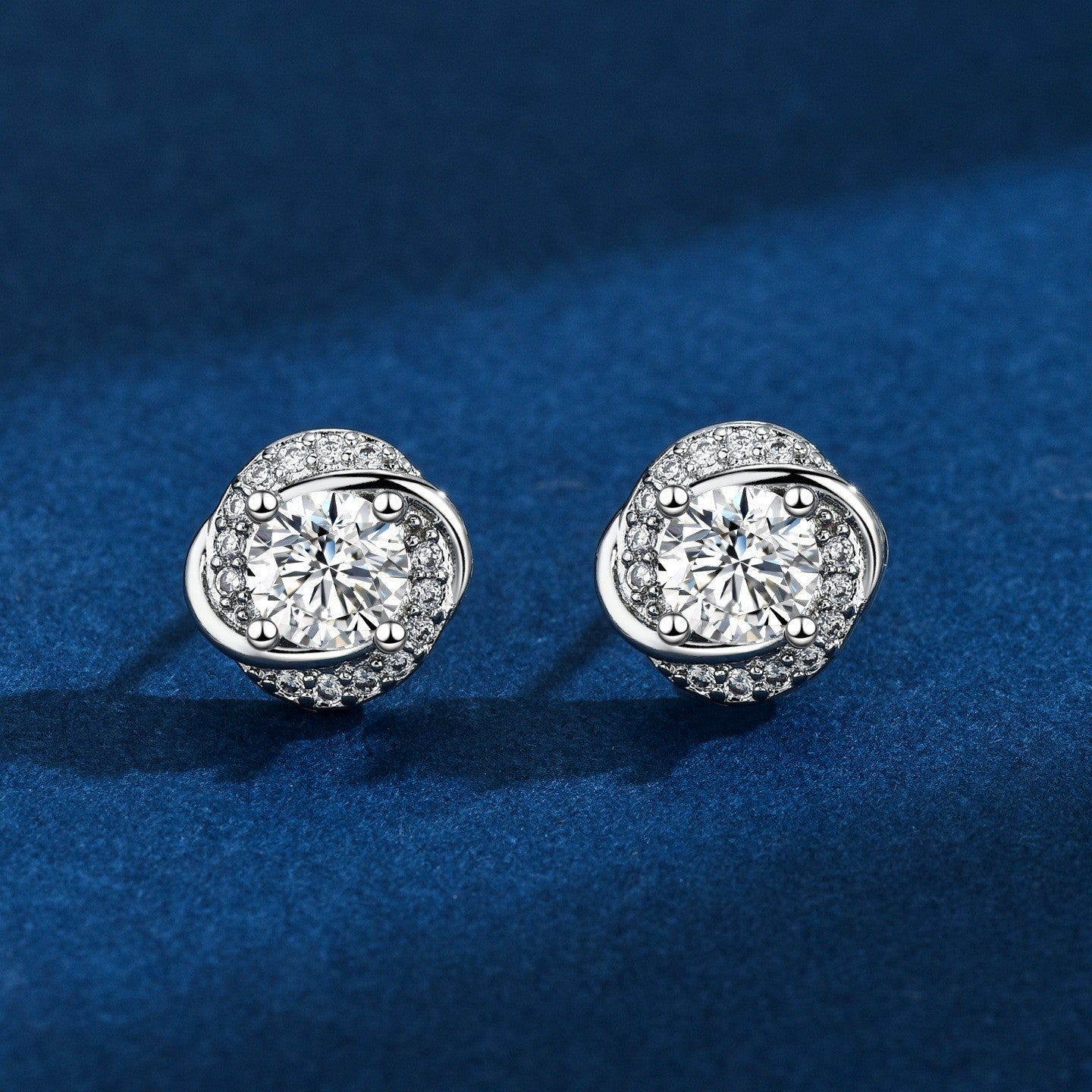 Women's Copper Plated Gold Micro Inlaid Zircon Stud Earrings