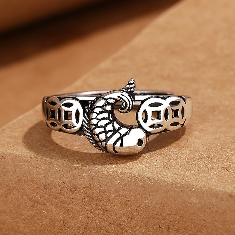 Fish Koi Female Personalized Minority Money Carp Ring
