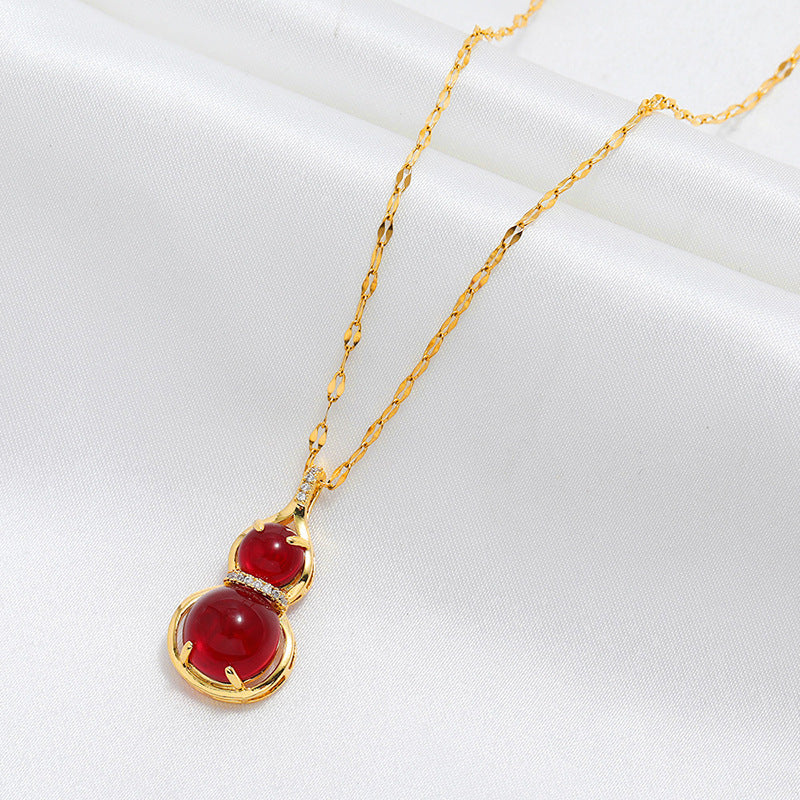 Gourd High-grade Light Luxury Gem Female Clavicle Chain Fashion Design Necklaces