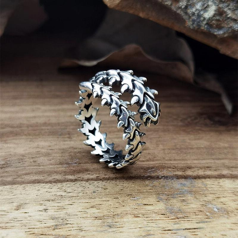 Alloy Retro Geometric Backbone Opening Adjustable Ring