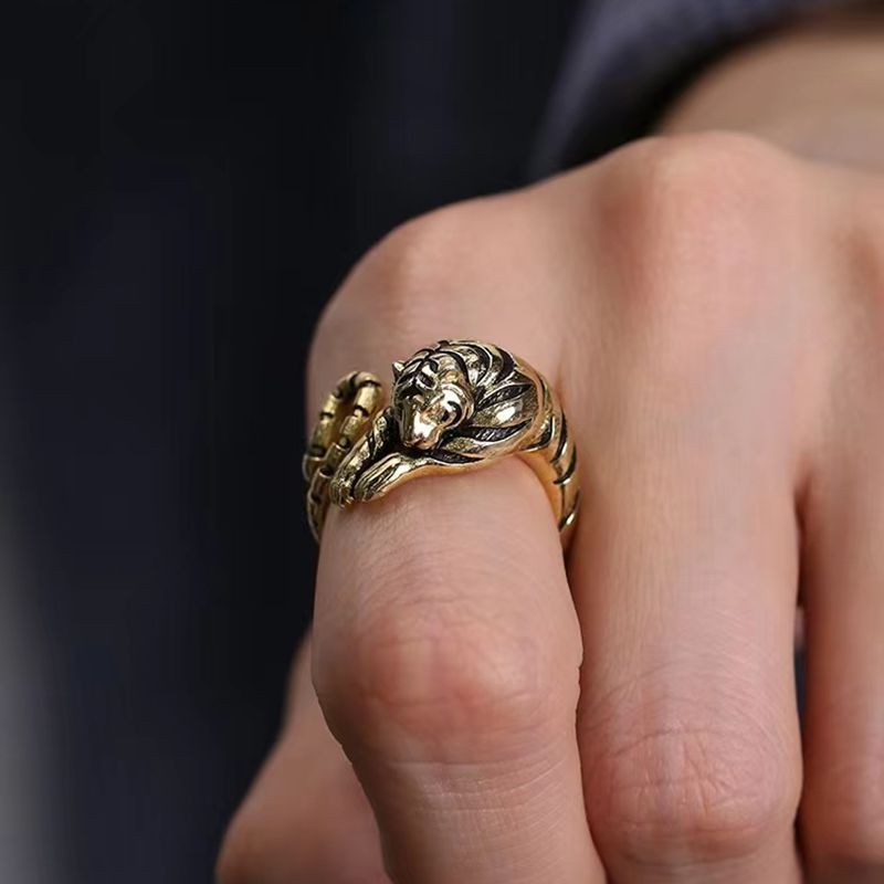 Men's Open National Fashion Personality Retro Zodiac Rings