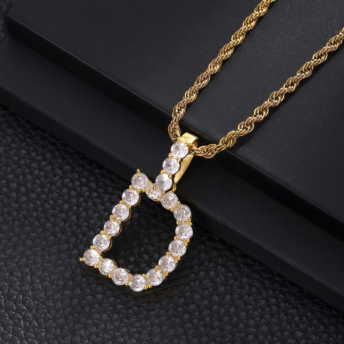 Women's & Men's English Letters Copper Inlaid With Zircon Pendants