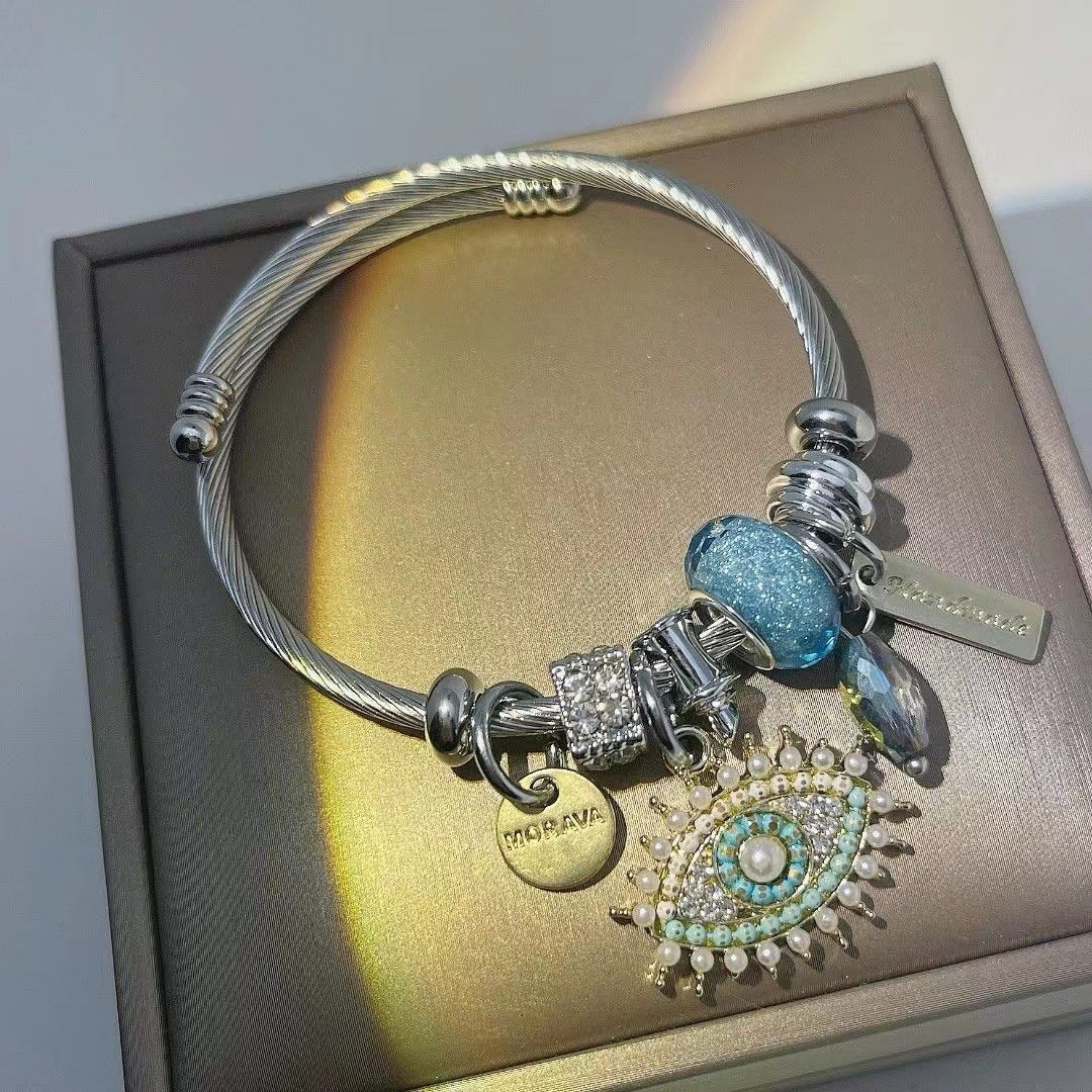 Women's & Men's Vintage Stainless Steel Devil's Eye Lovers Bracelets