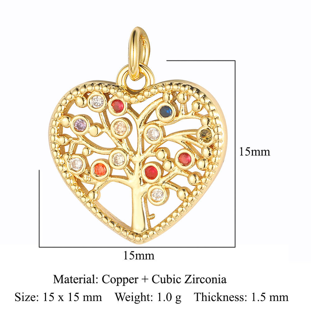 Tree Horseshoe Copper Zircon Snake Butterfly Pendants