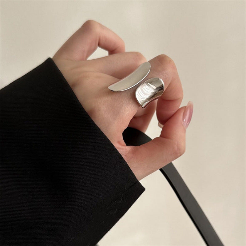 Women's Sier Simple Light Luxury High-grade Index Finger Open Rings