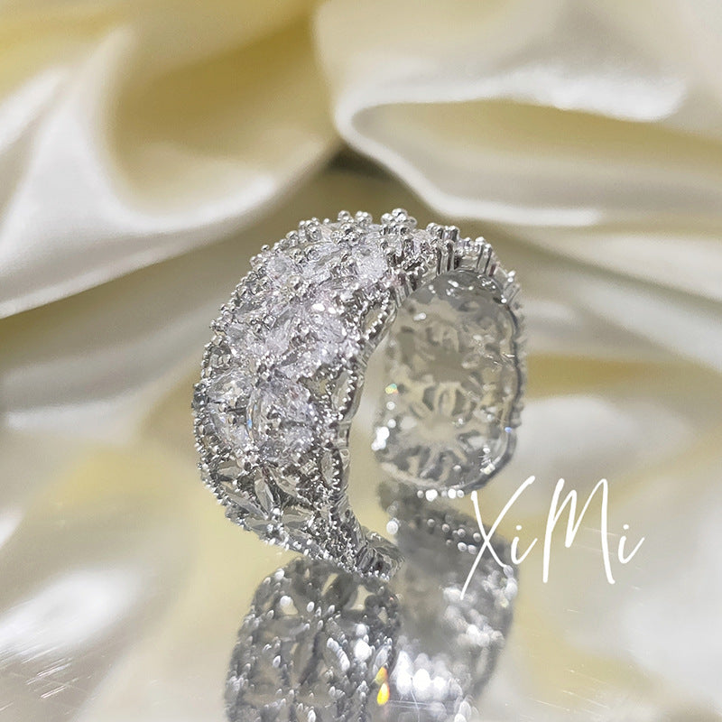 Women's & Men's Light Luxury High-grade Starry Snowflake Switchable Ring